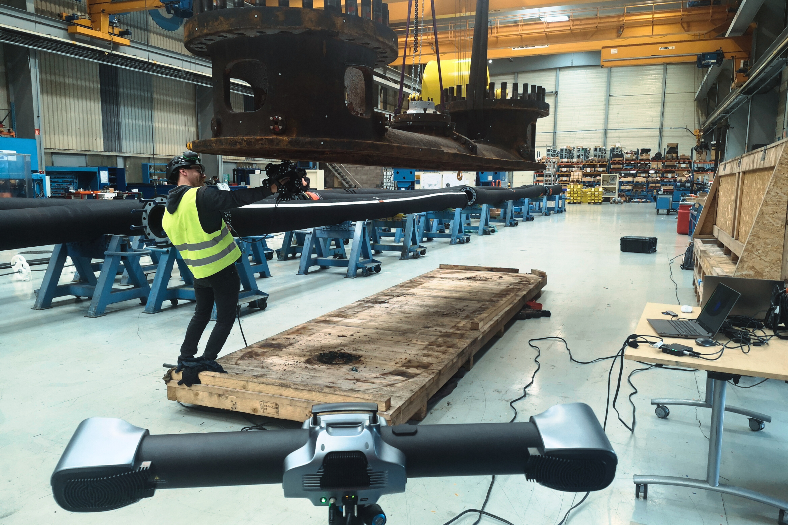 contrôle 3D hydraulique sur système industriel