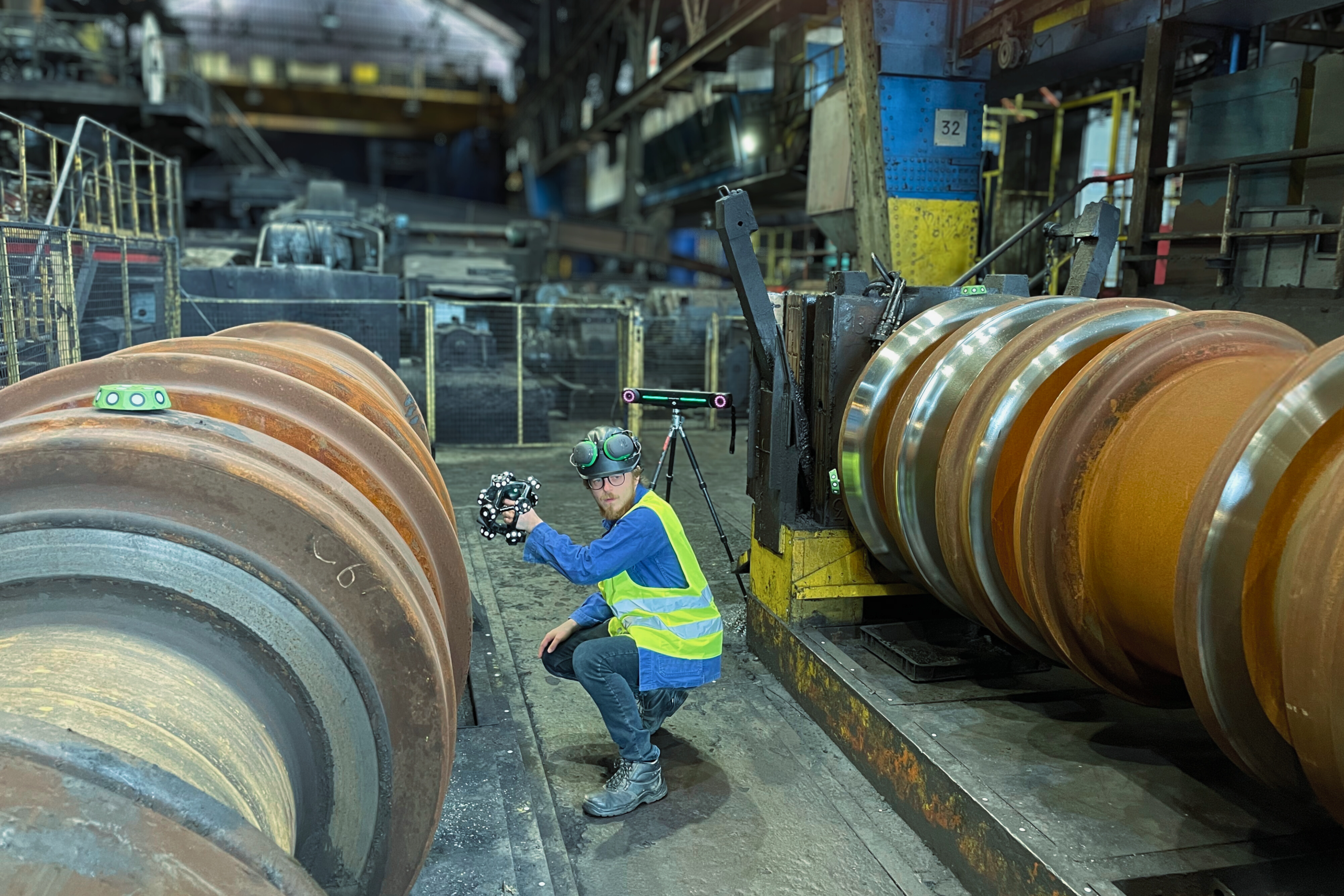 scan 3D laminage cylindres de production Saarstahl